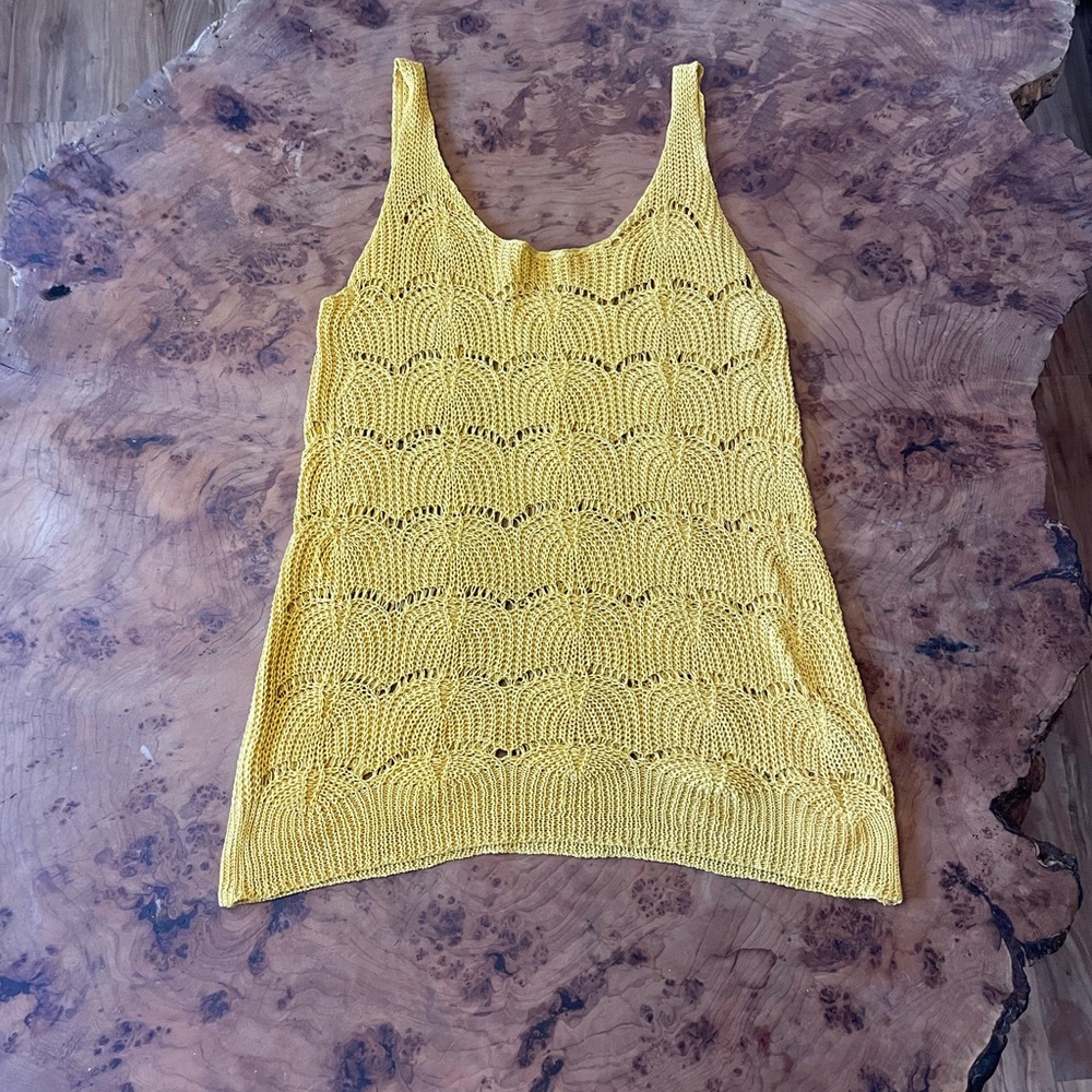 Crochet knit cover-up dress